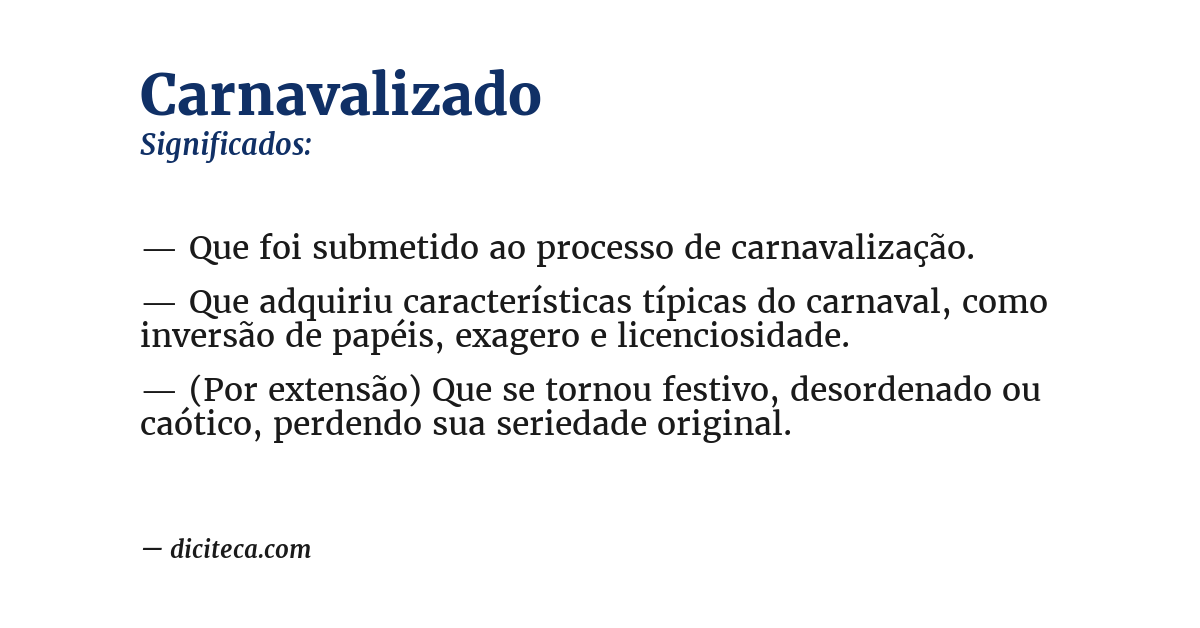 Significado de carnavalizado