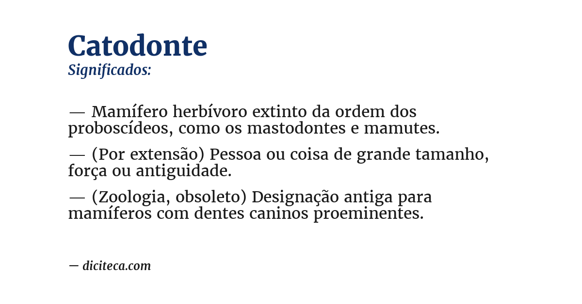Significado de catodonte
