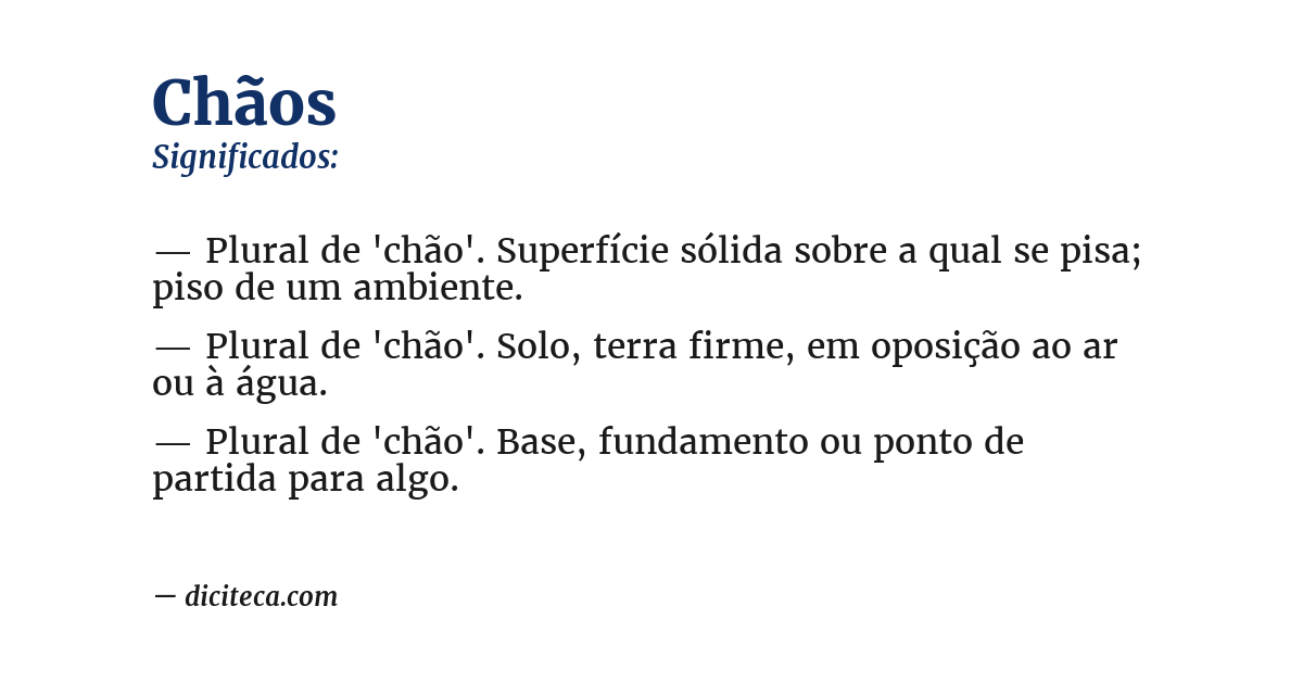 Significado de chãos