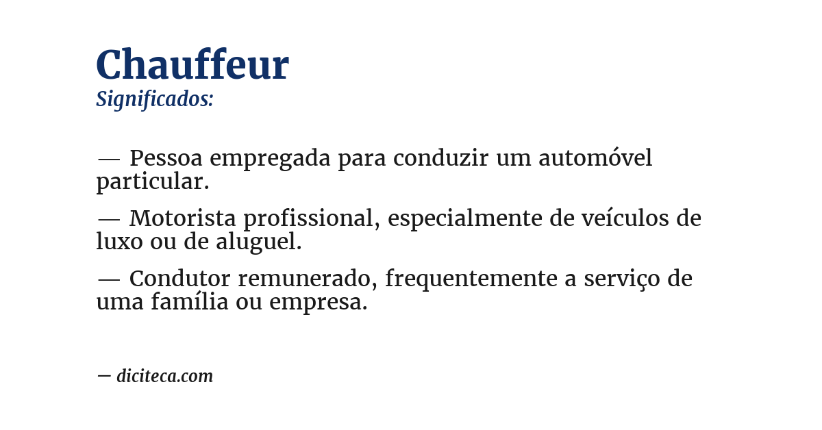 Significado de chauffeur