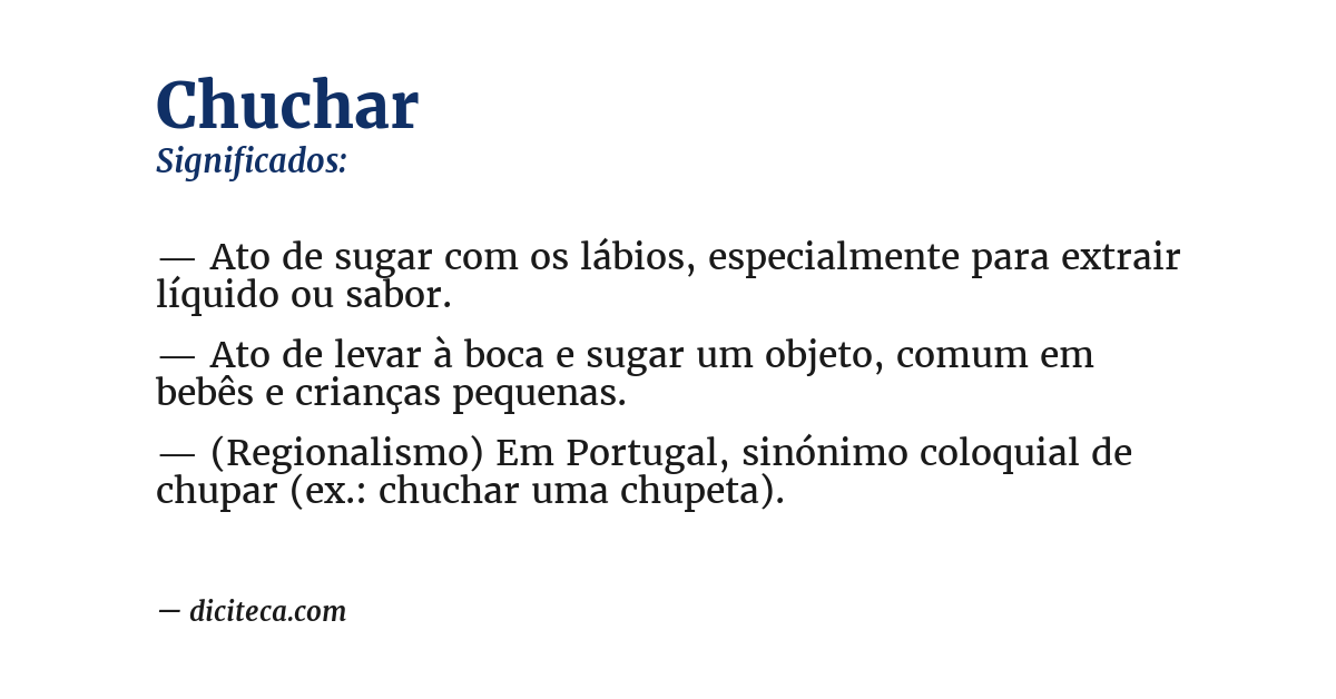 Significado de chuchar