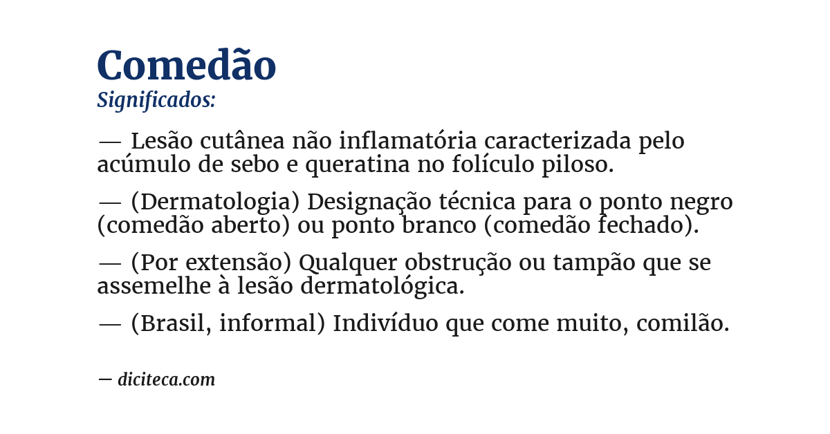 Significado de comedão