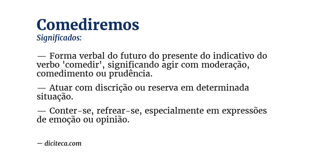 Significado de comediremos