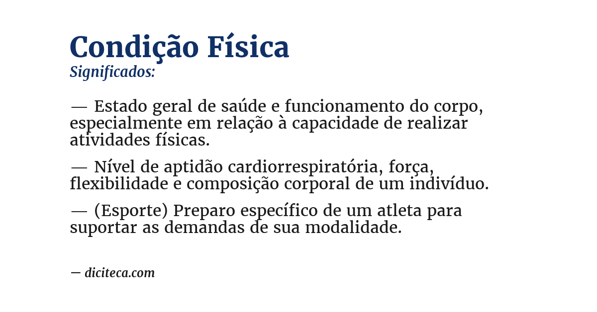 Significado de condição física