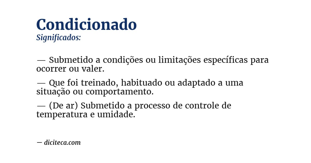 Significado de condicionado