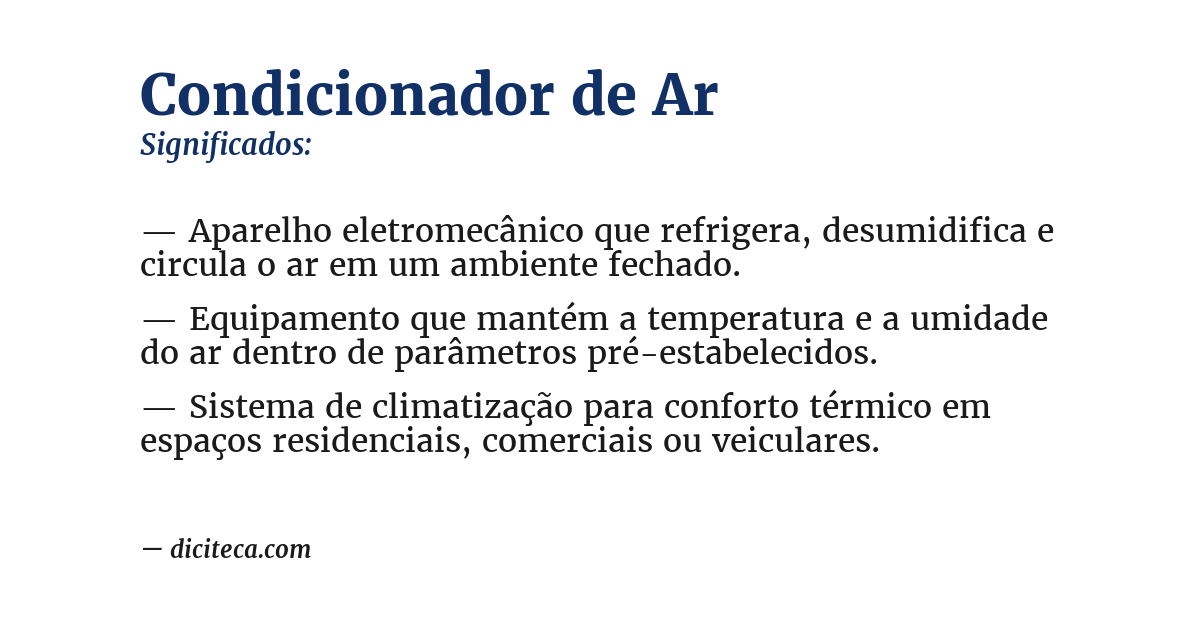 Significado de condicionador de ar