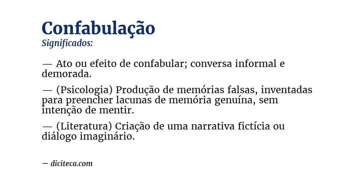 Significado de confabulação