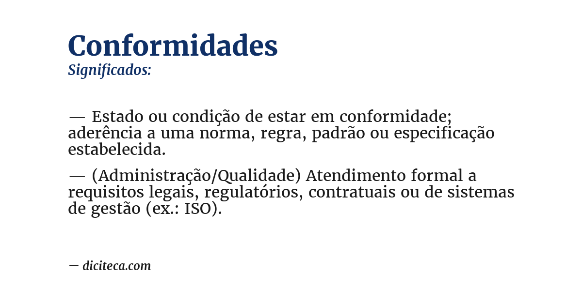 Significado de conformidades