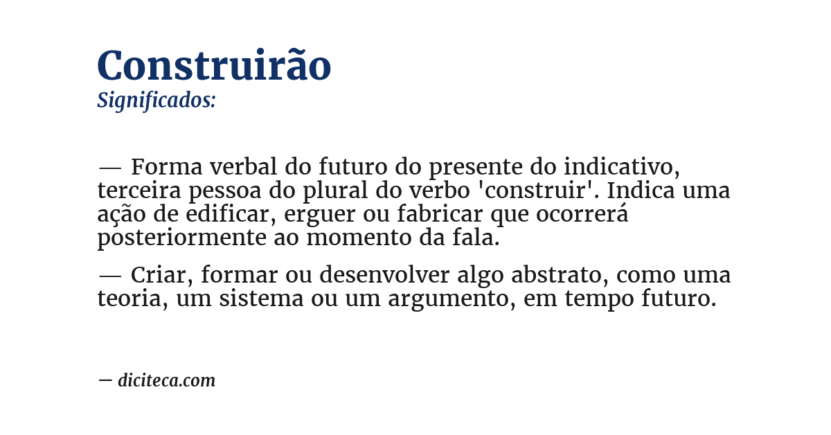 Significado de construirão