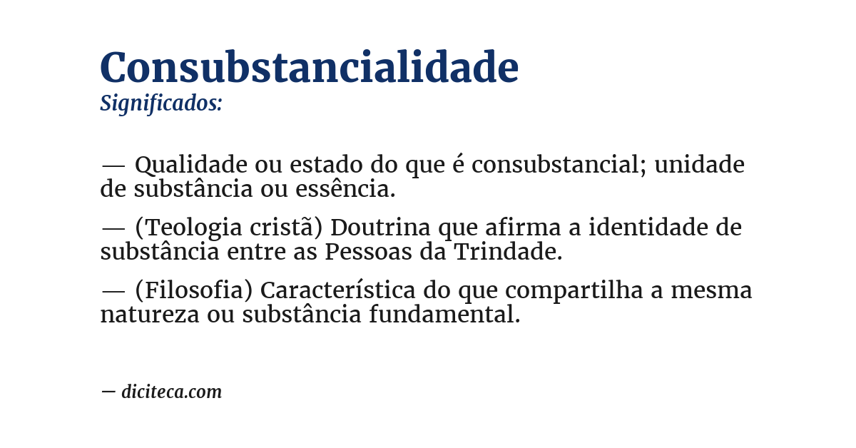 Significado de consubstancialidade