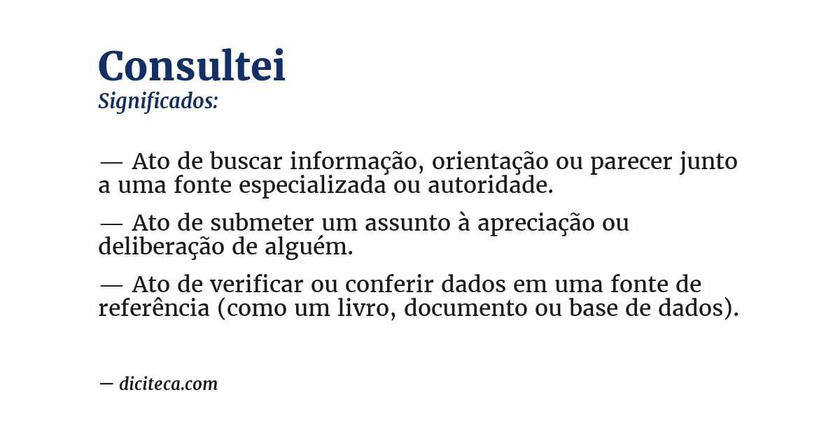 Significado de consultei