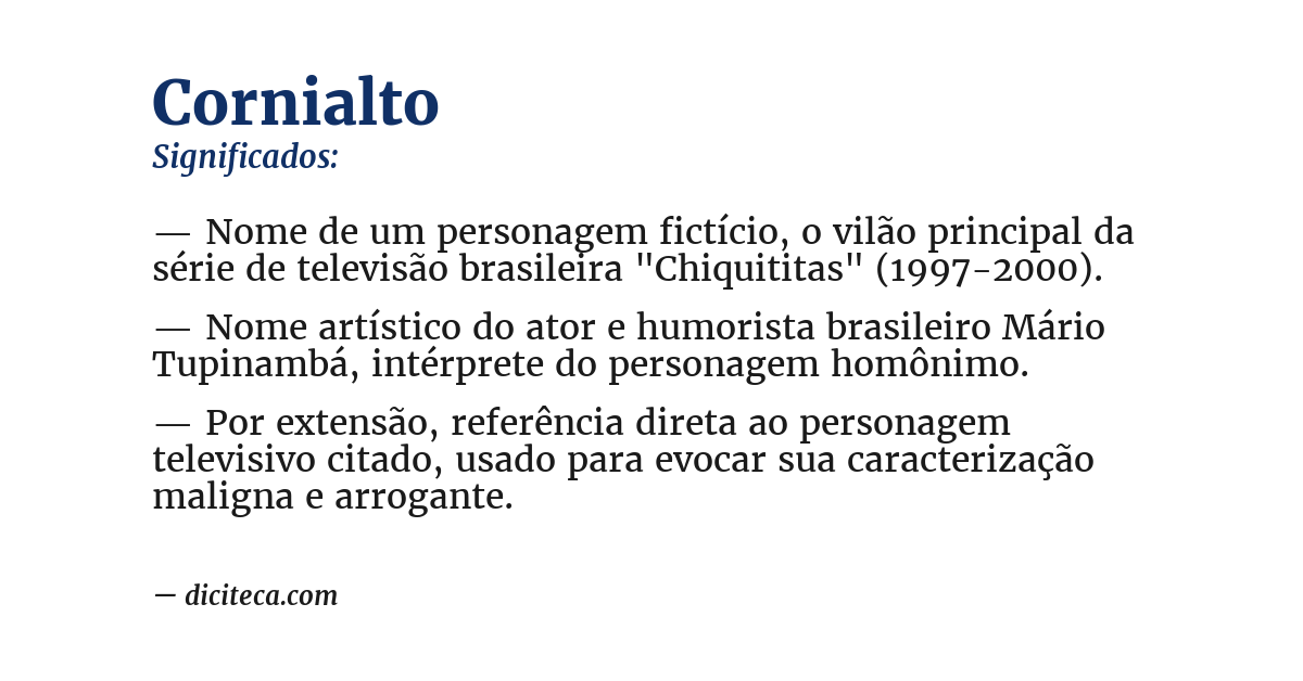 Significado de cornialto