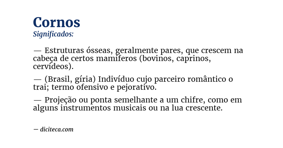 Significado de cornos