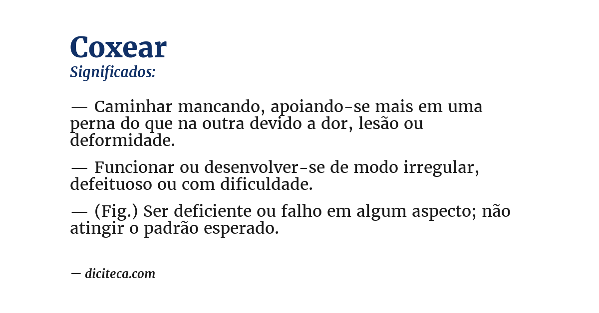 Significado de coxear