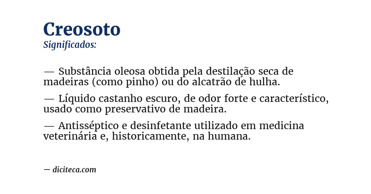 Significado de creosoto