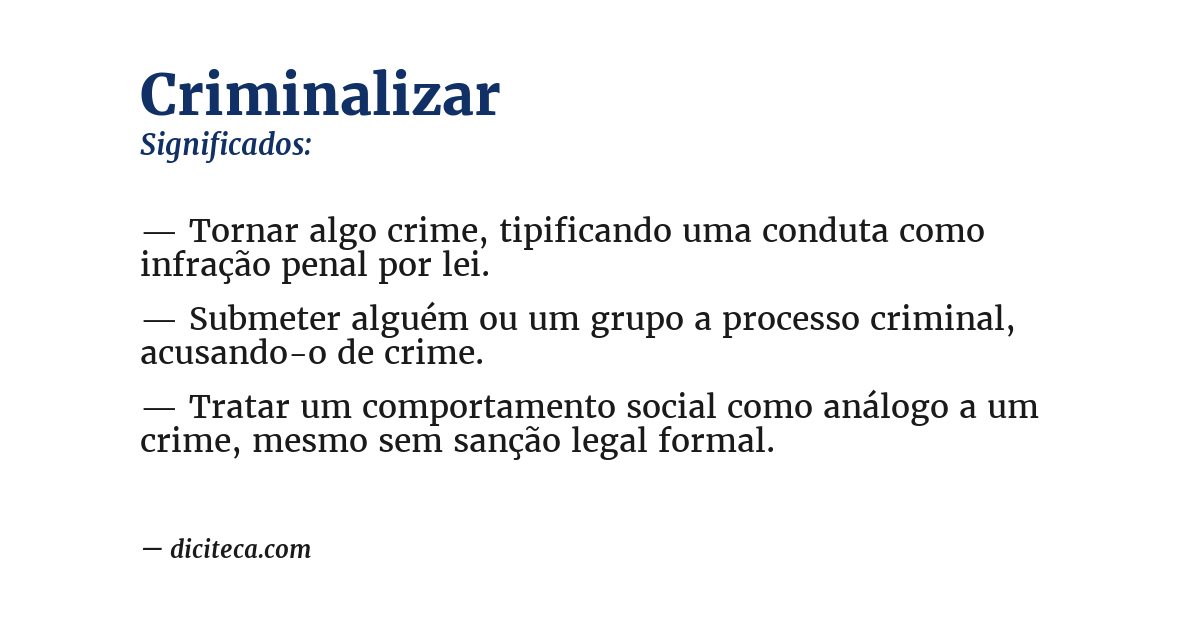 Significado de criminalizar