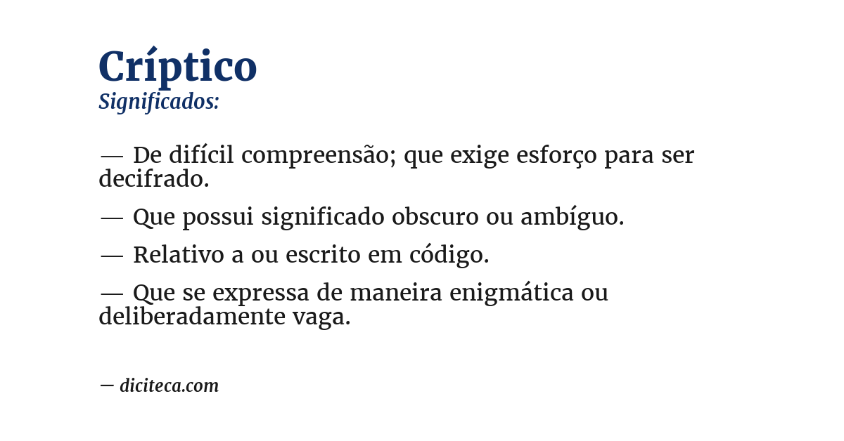 Significado de críptico