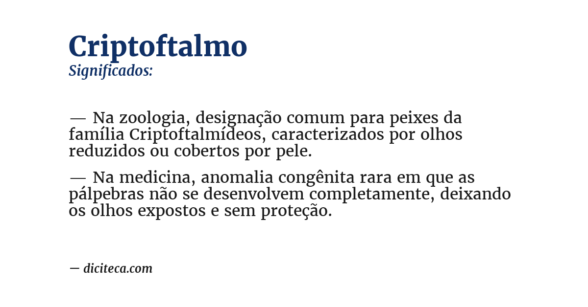 Significado de criptoftalmo
