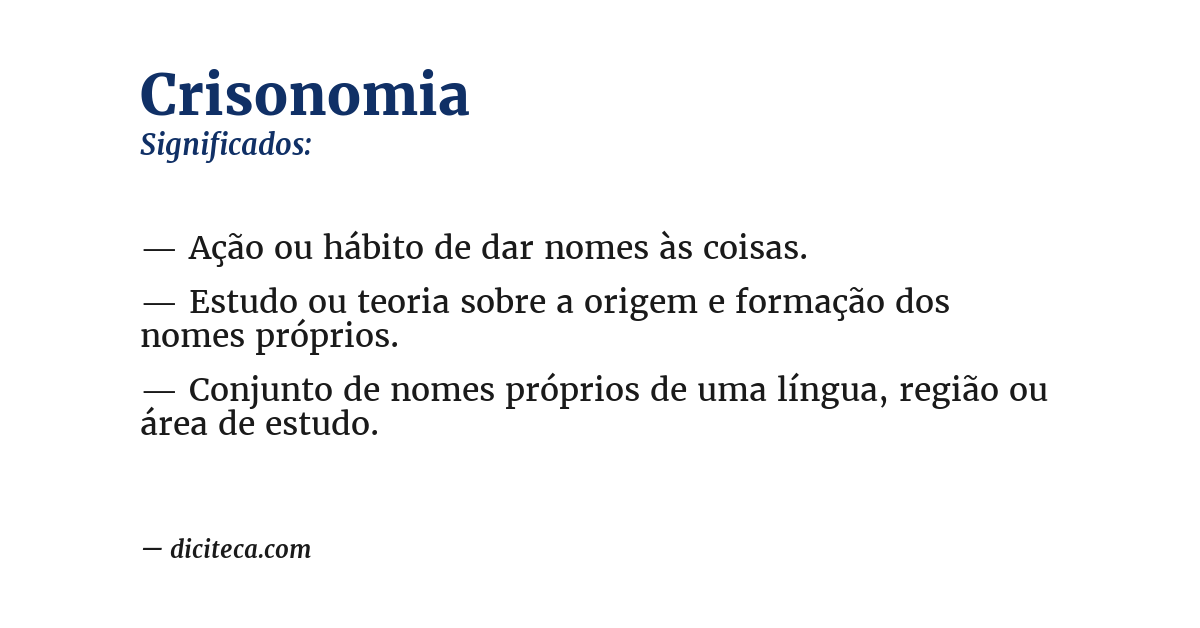 Significado de crisonomia