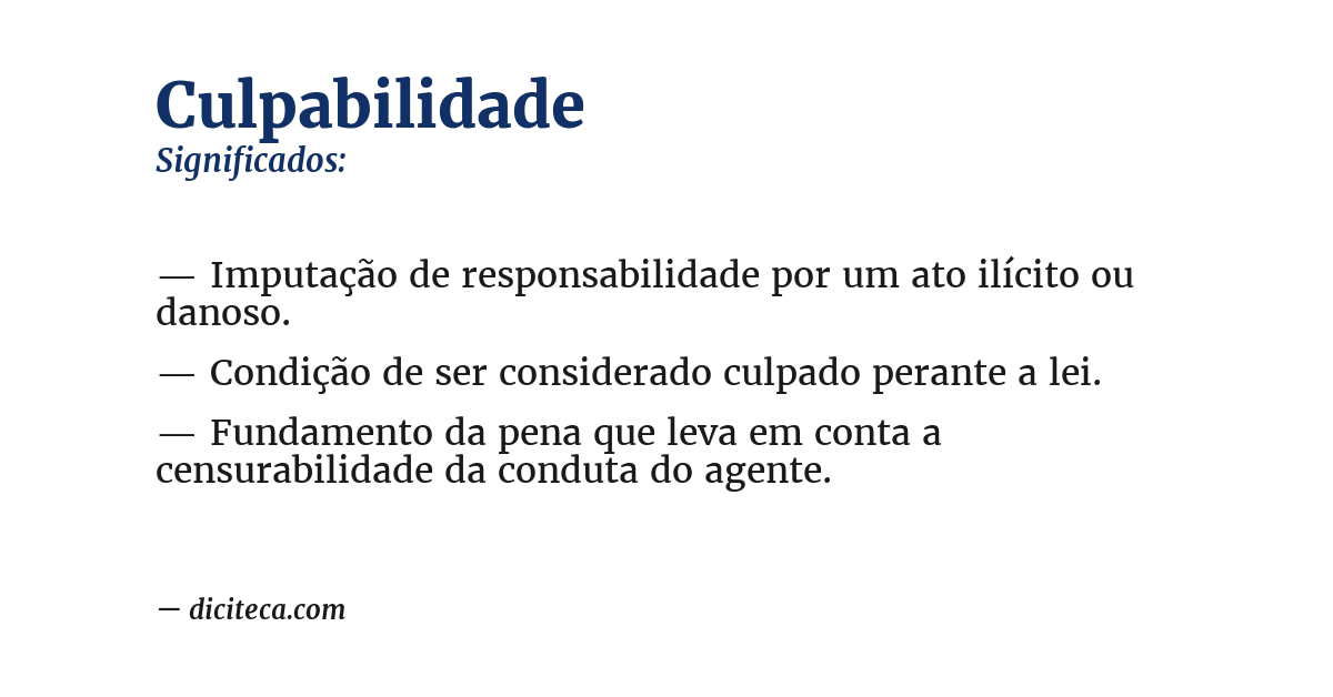 Significado de culpabilidade