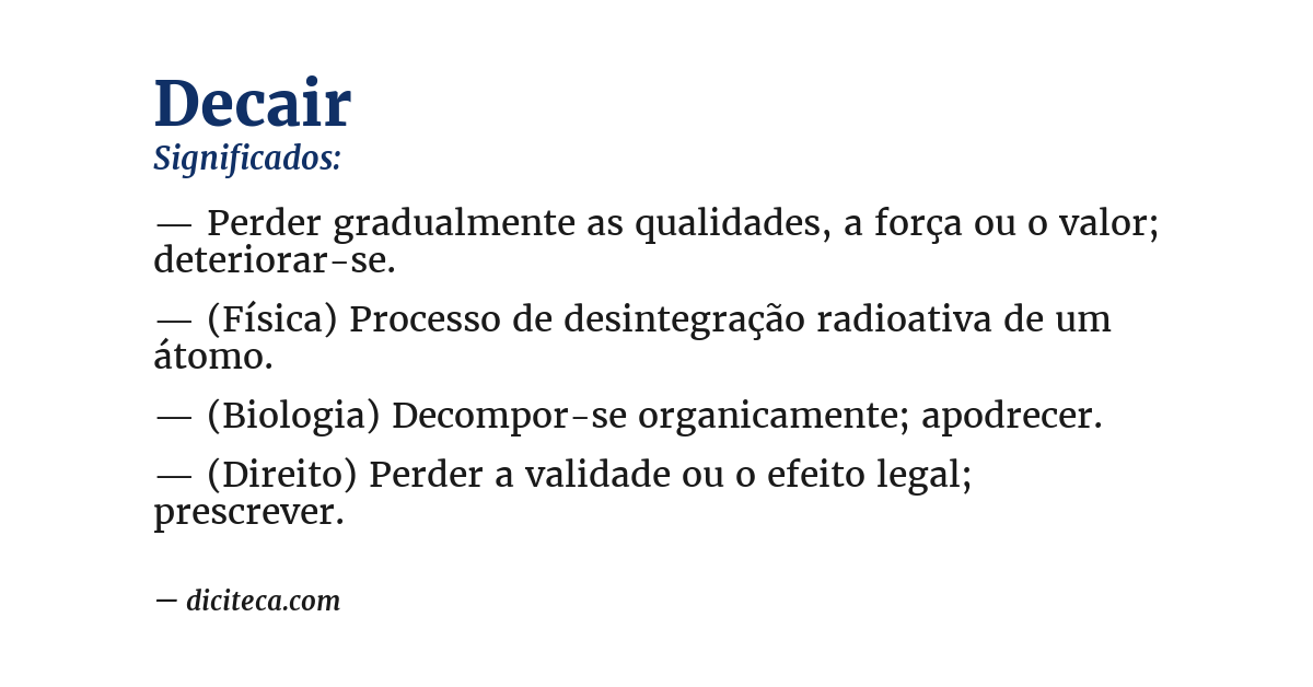 Significado de decair