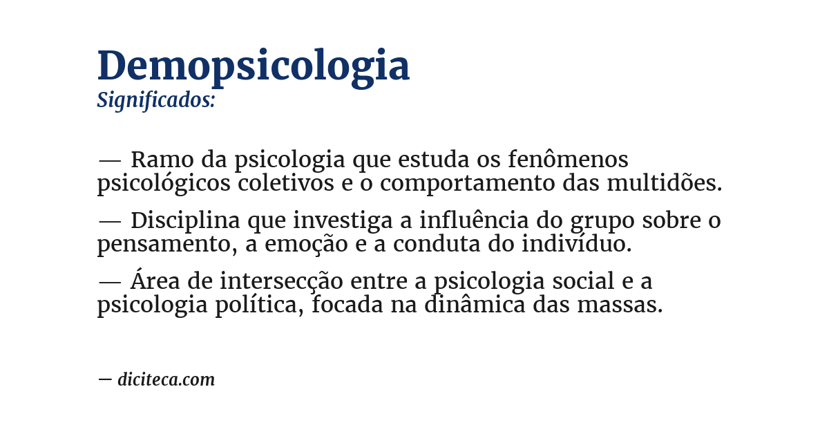 Significado de demopsicologia