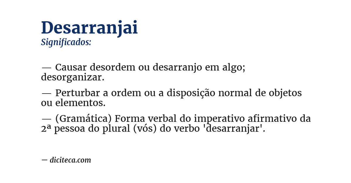 Significado de desarranjai