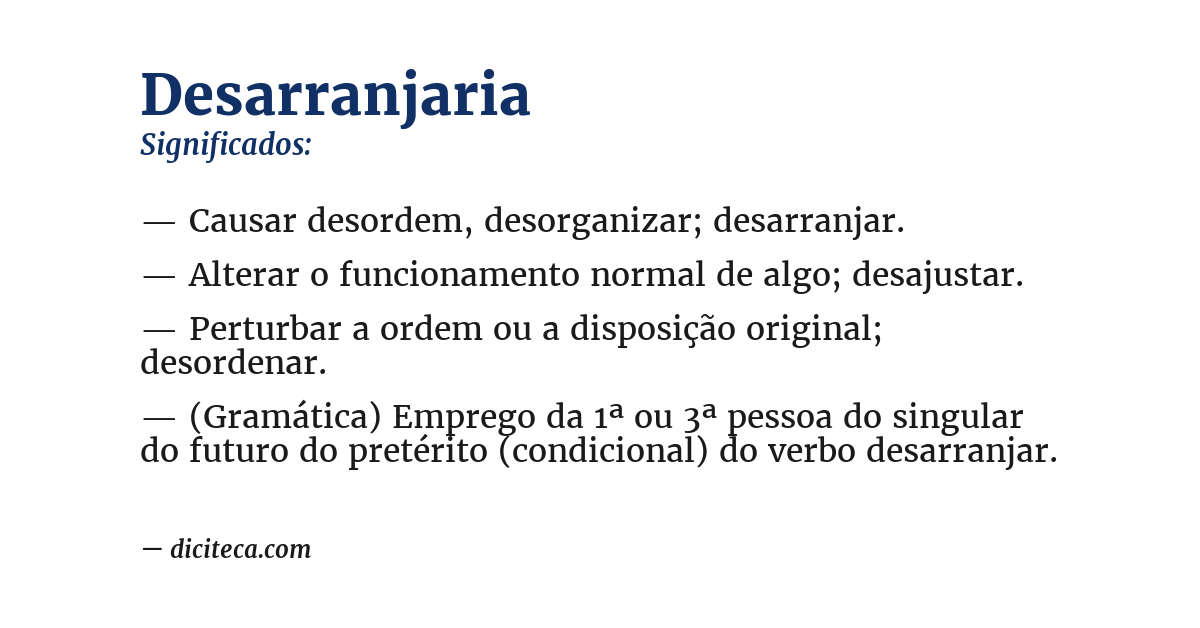 Significado de desarranjaria