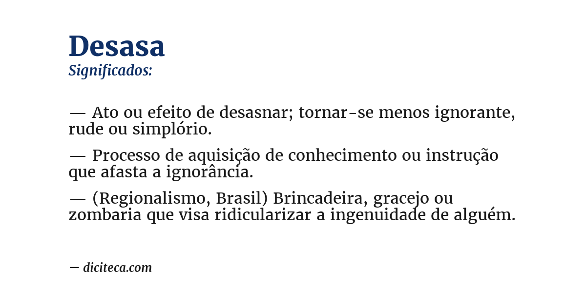 Significado de desasa