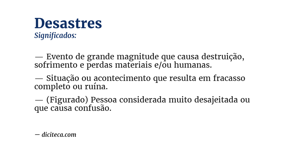 Significado de desastres