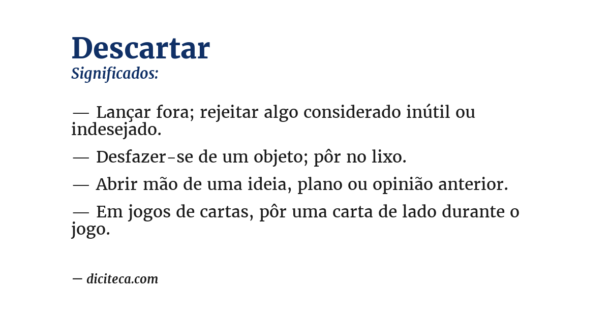 Significado de descartar