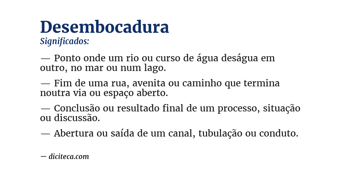Significado de desembocadura