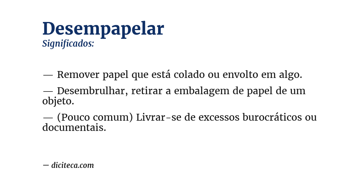 Significado de desempapelar