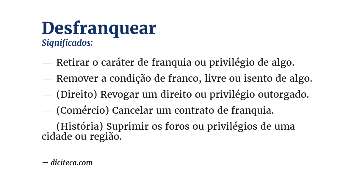 Significado de desfranquear