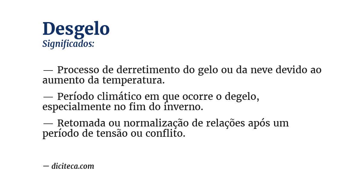 Significado de desgelo