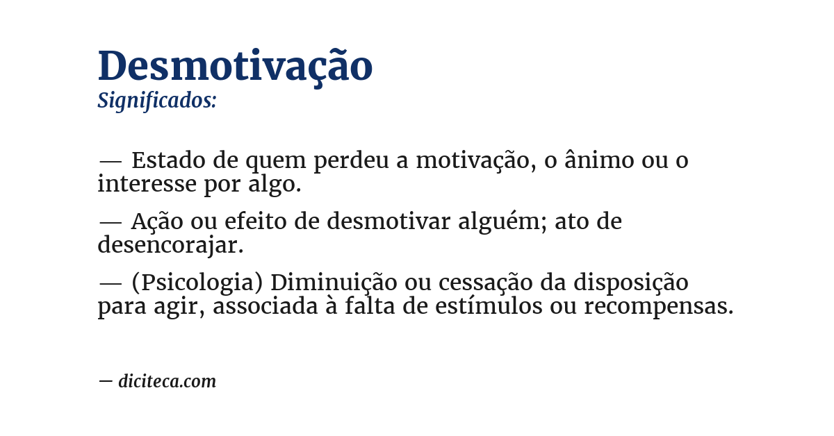 Significado de desmotivação