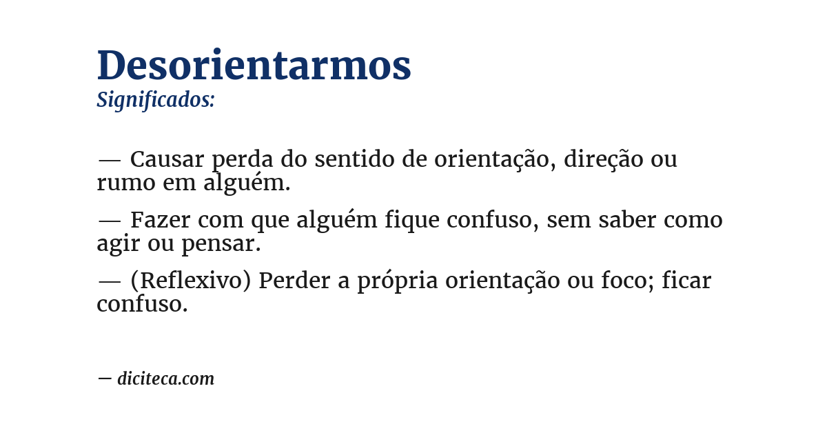 Significado de desorientarmos