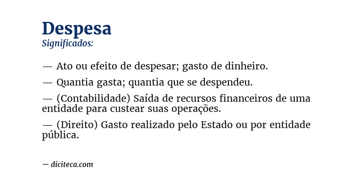 Significado de despesa