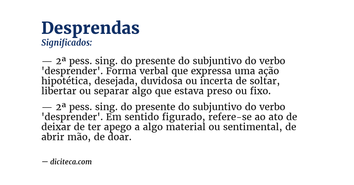 Significado de desprendas