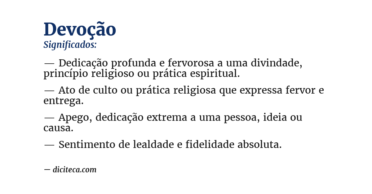 Significado de devoção