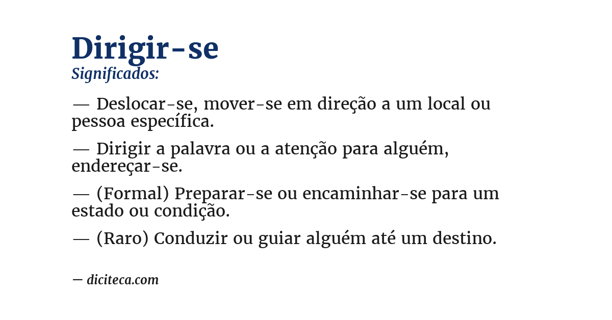 Significado de dirigir-se