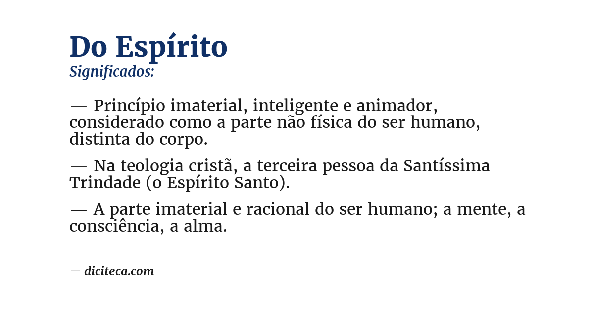 Significado de do espírito