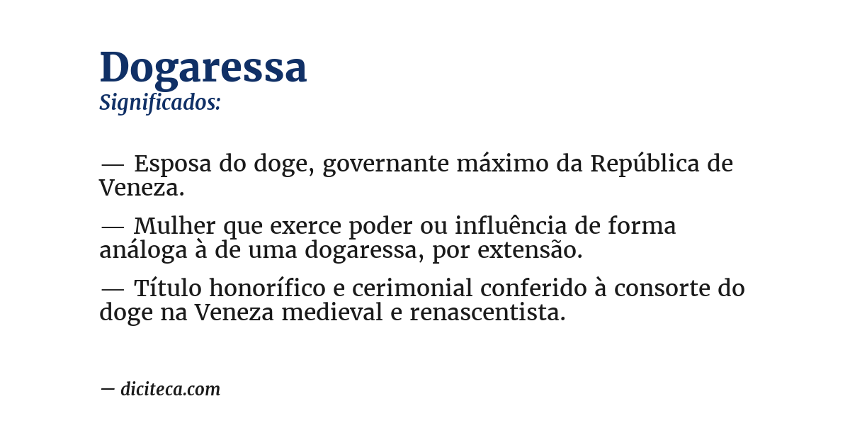 Significado de dogaressa