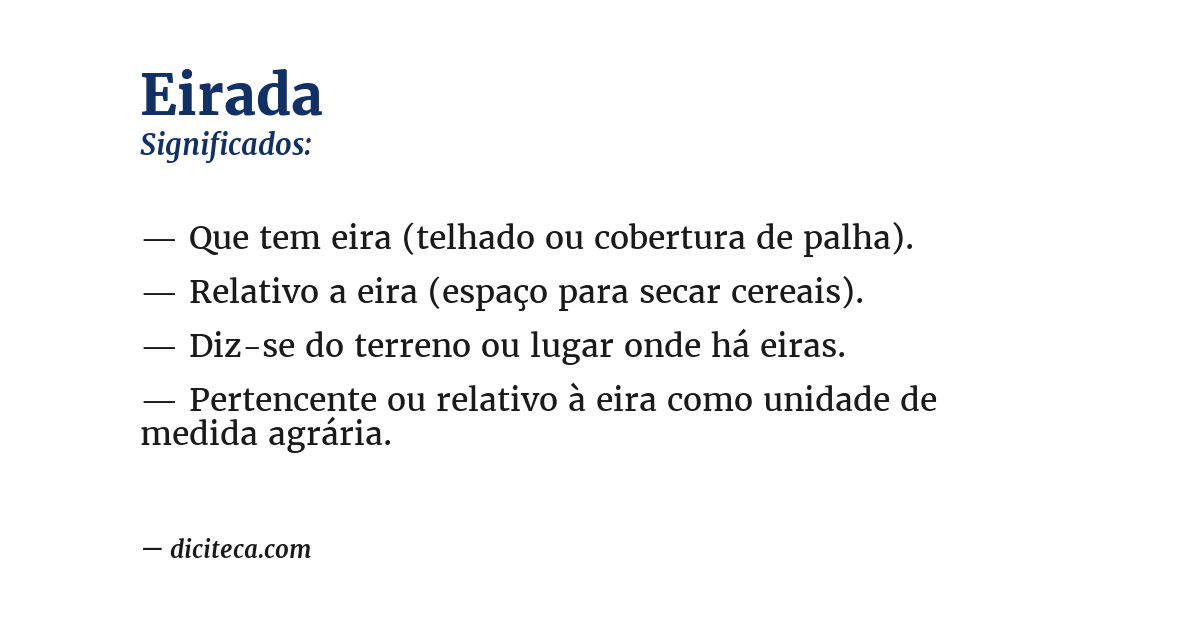 Significado de eirada