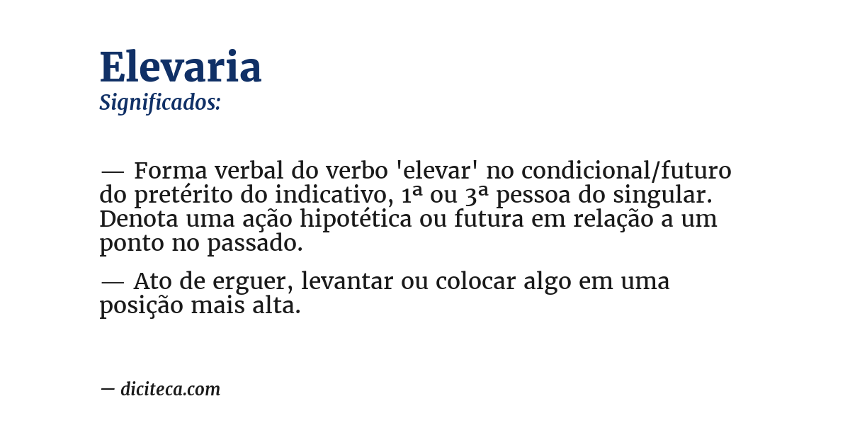 Significado de elevaria