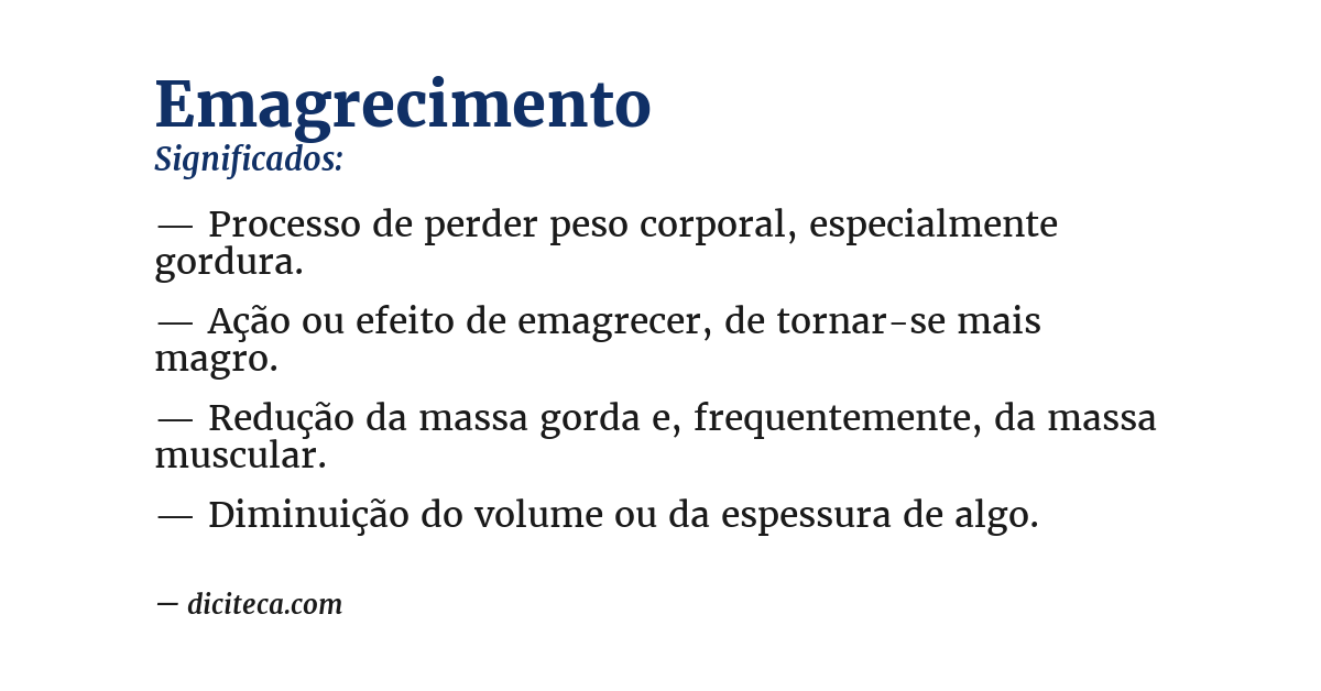 Significado de emagrecimento