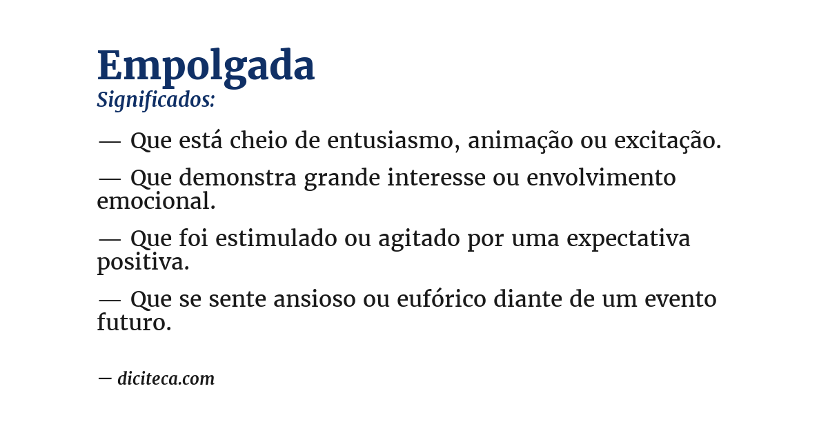 Significado de empolgada