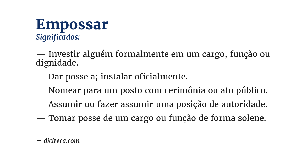 Significado de empossar