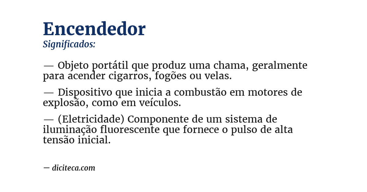 Significado de encendedor