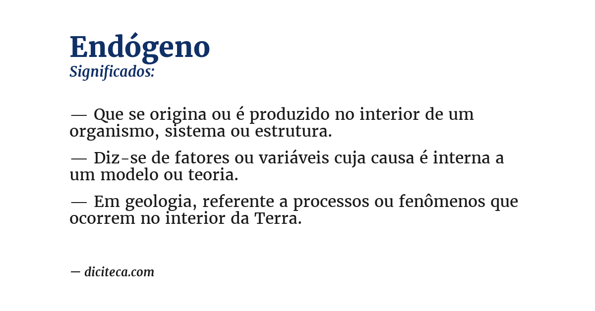 Significado de endógeno